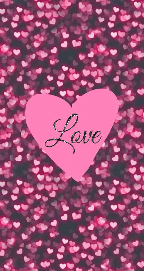 Glowing Tiny Pink Hearts Iphone Wallpaper