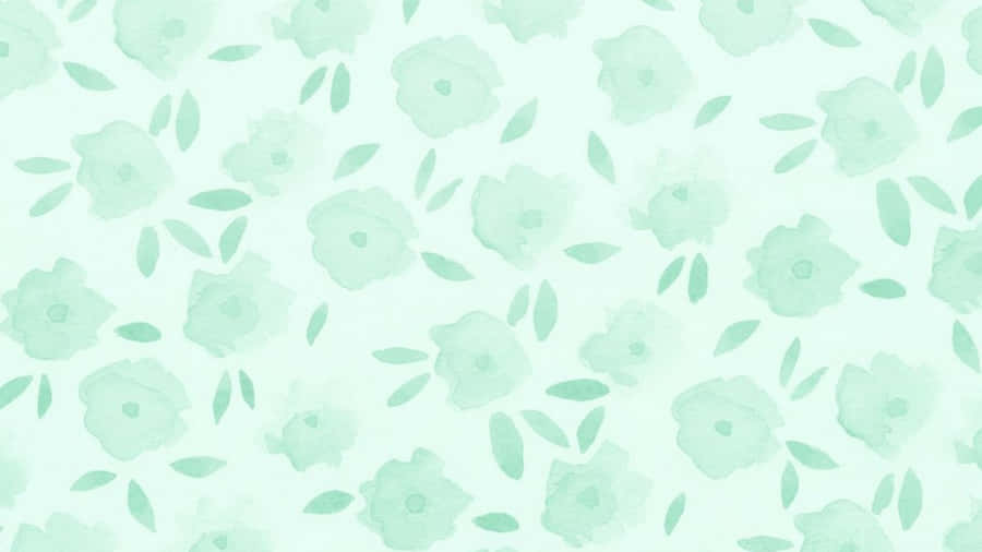 Green Floral Pattern Background Wallpaper