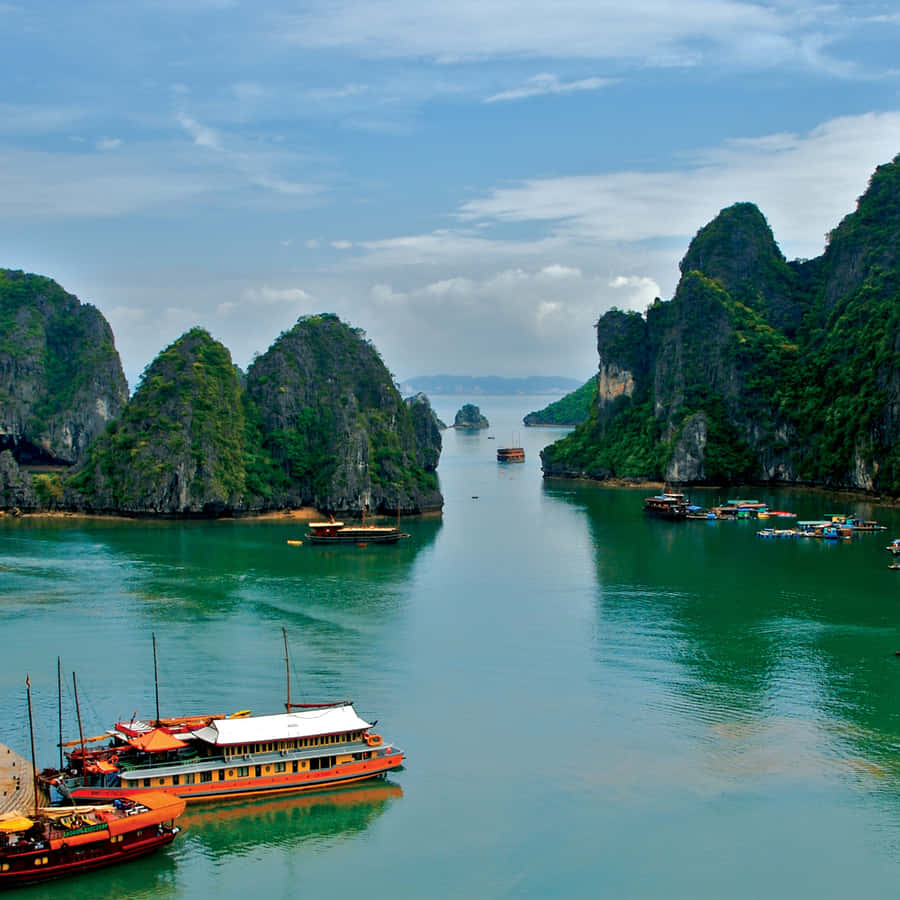 Green Hills On Halong Bay In Vietnam Wallpaper