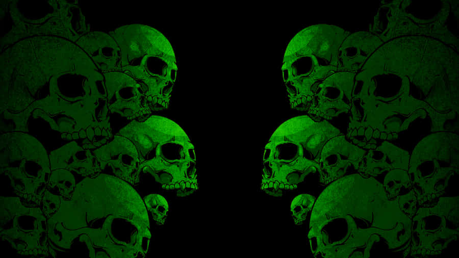 Green Skull And Crossbones Wallpaper