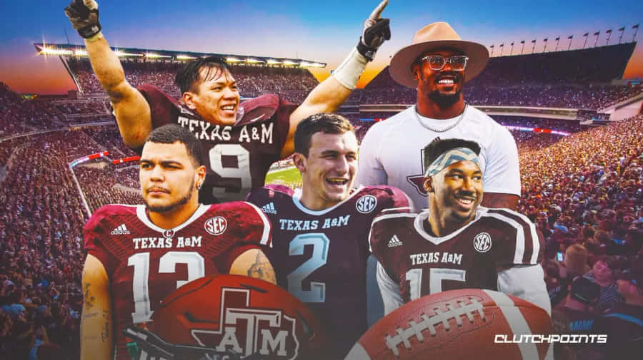 Group Of Texas Am Football Players Wallpaper
