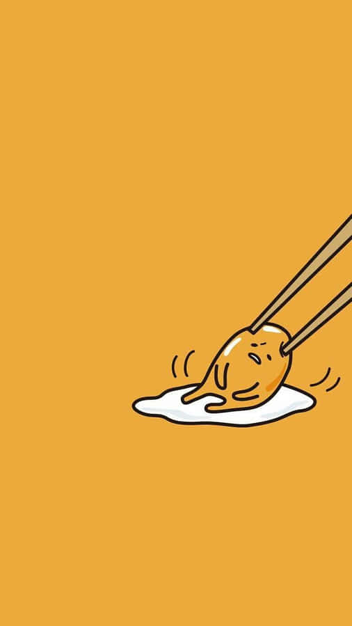 Gudetama Phone Dragged By Chopsticks Wallpaper