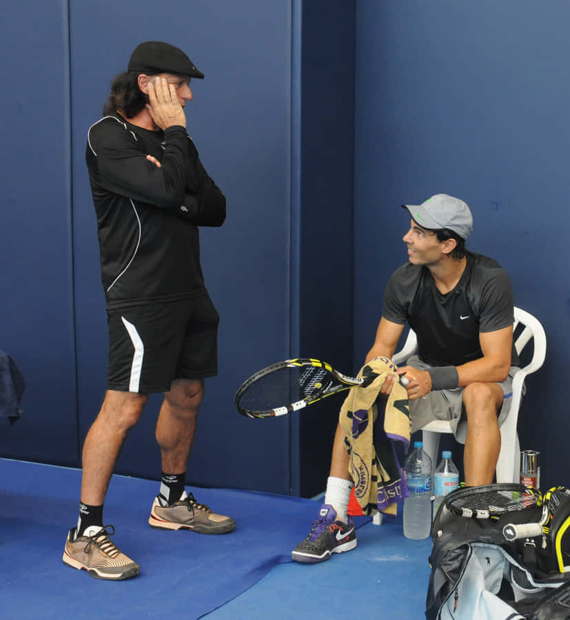 Guillermo Vilas Visiting Rafael Nadal In Manacor Wallpaper