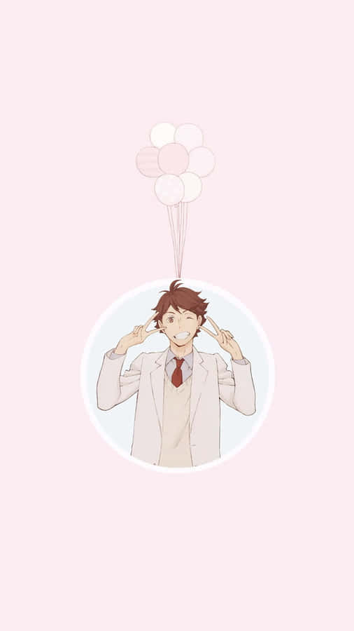 Haikyuu Character Balloon Head Illustration Wallpaper