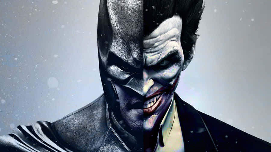 Half Batman Half Joker Fanart Wallpaper