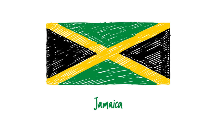 Hand Drawn Jamaica Flag Illustration Wallpaper