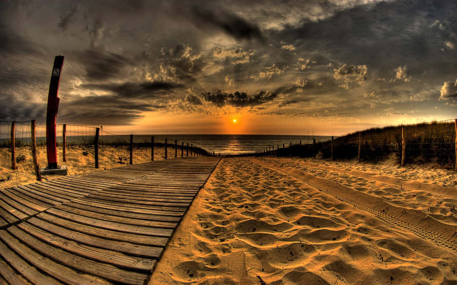 Hdr Beach Panoramic Desktop Wallpaper