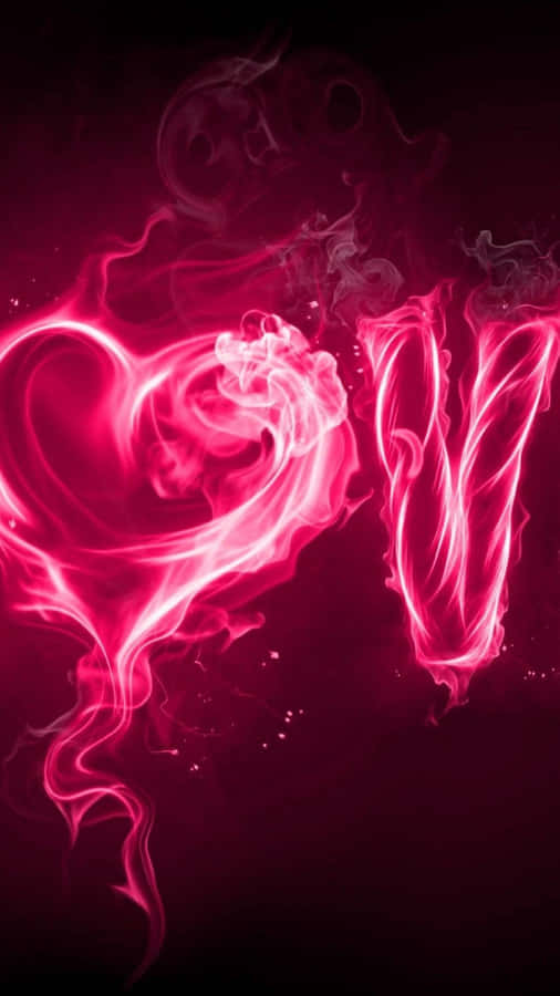 Heart You Flame In Black And Pink Iphone Wallpaper