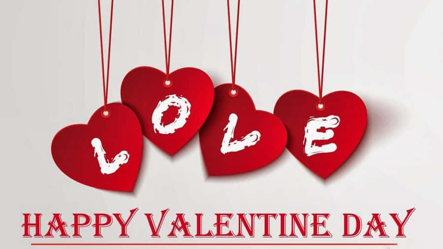 Hearts On Strings Happy Valentines Day Hd Wallpaper