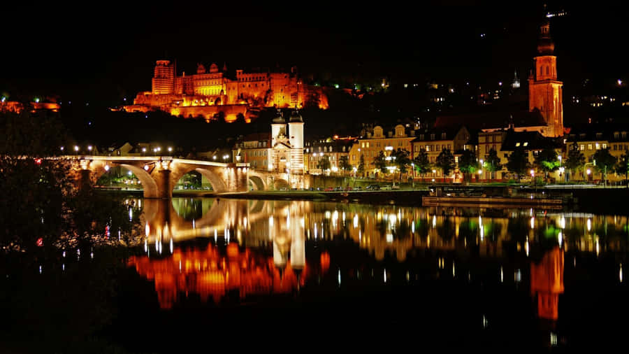 Heidelberg Castle View At Night Wallpaper