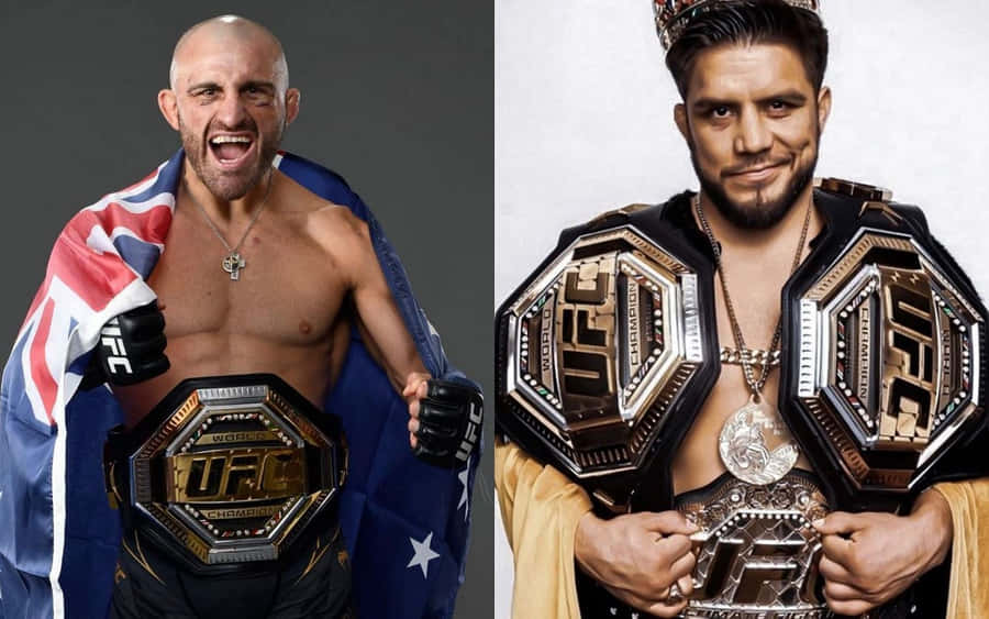 Henry Cejudo And Alex Volkanovski Collage Wallpaper