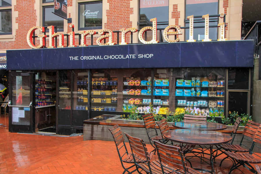 Iconic Ghirardelli Square Chocolate Shop In San Francisco Wallpaper