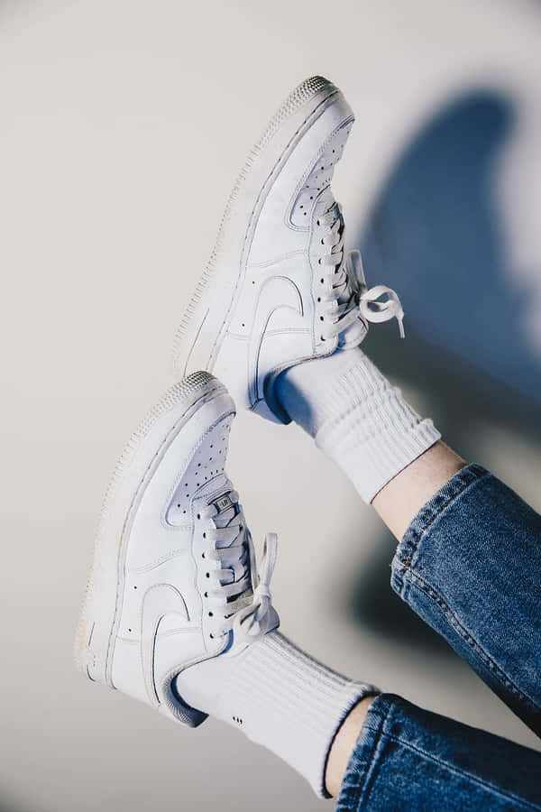 Iconic Nike Af1s Showcased In Classic Styling. Wallpaper