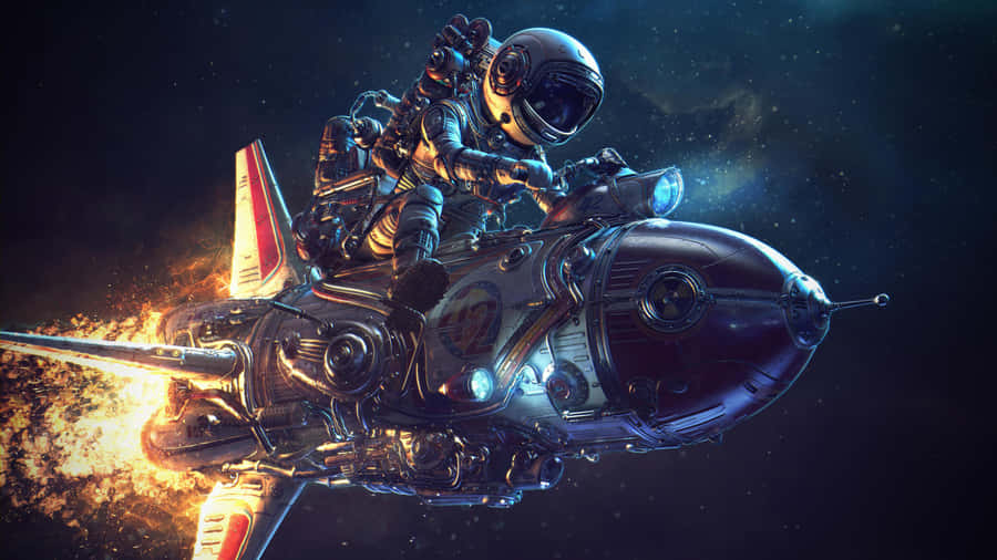 Image An Astronaut Looks On At The Vast Starry Night Above Earth Wallpaper