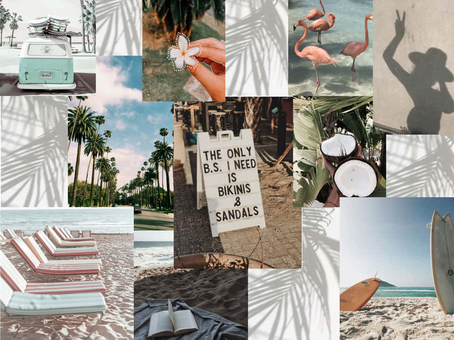 Image Discussing Summer Plans In Quarantine With A Collage Aesthetic Laptop Wallpaper