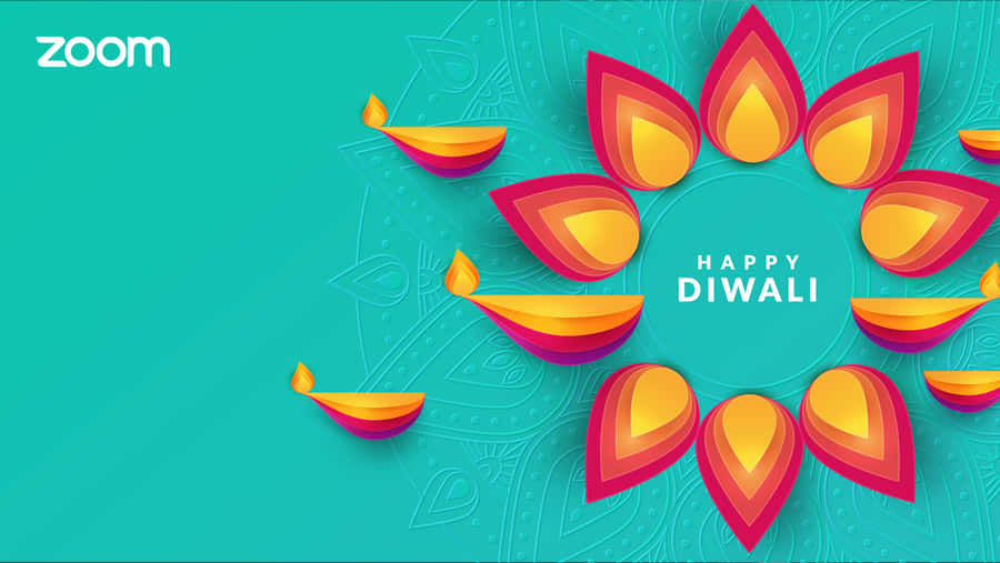 Indian Friends Celebrating Diwali Festival Over Zoom Wallpaper