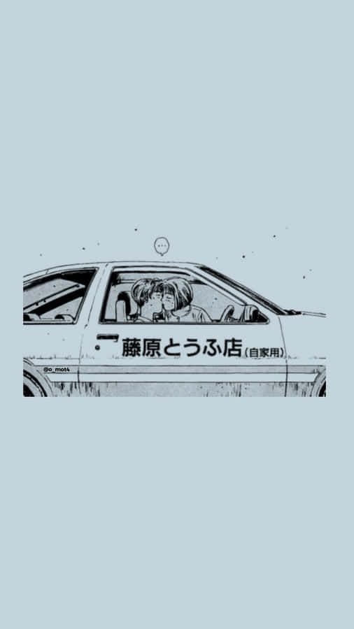 Initial D Phone Anime Couple Kiss Wallpaper
