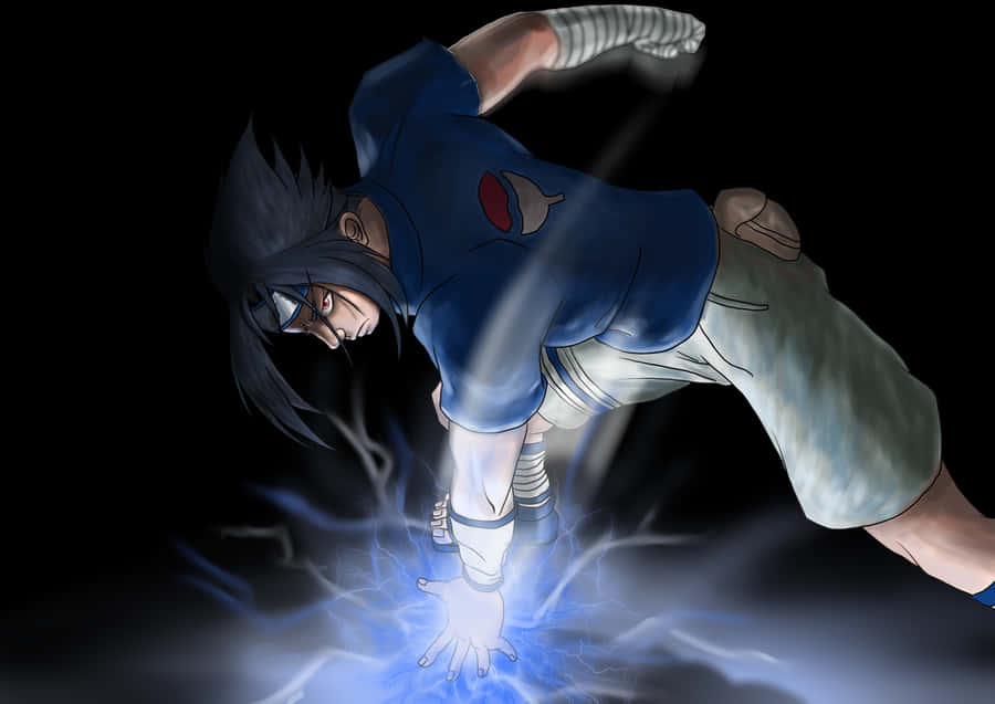 Intense: Blue Sasuke Is Ready For Battle Wallpaper