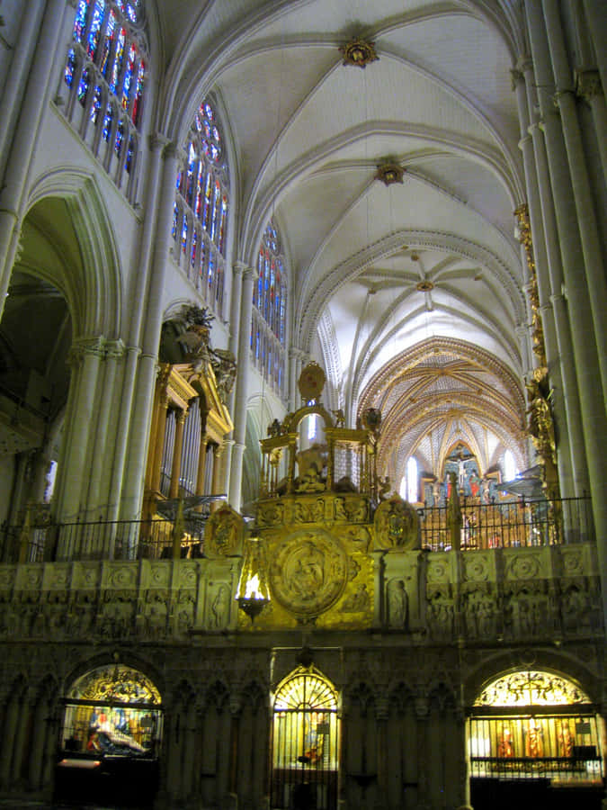 Interior Of Toledo Cathedral Phone Wallpaper