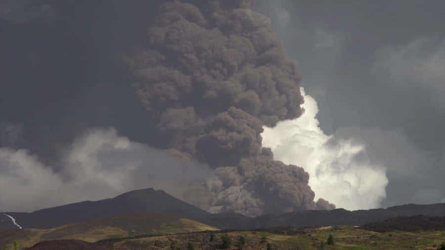 Italy Mount Etna Dark Ash Wallpaper