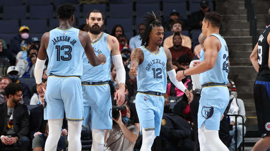 Jaren Jackson Jr. Greeting Steven Adams Wallpaper