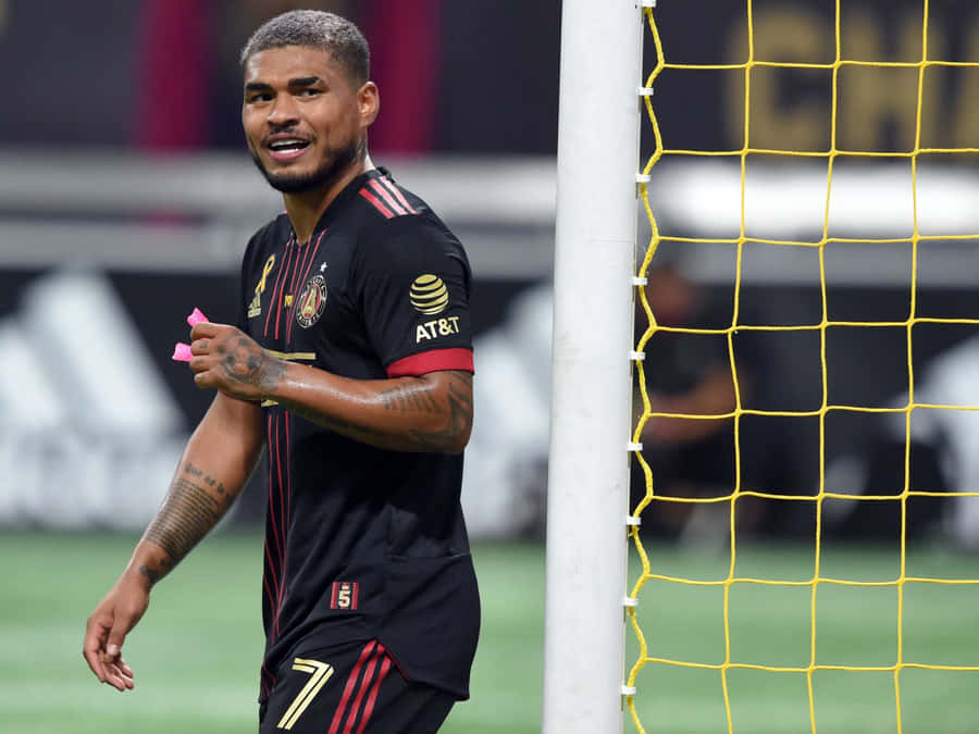 Josef Martinez Executing A Stunning Shot On Goal Wallpaper