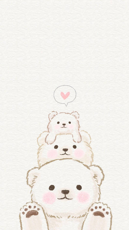 Kawaii Polar Bear Iphone Art Wallpaper