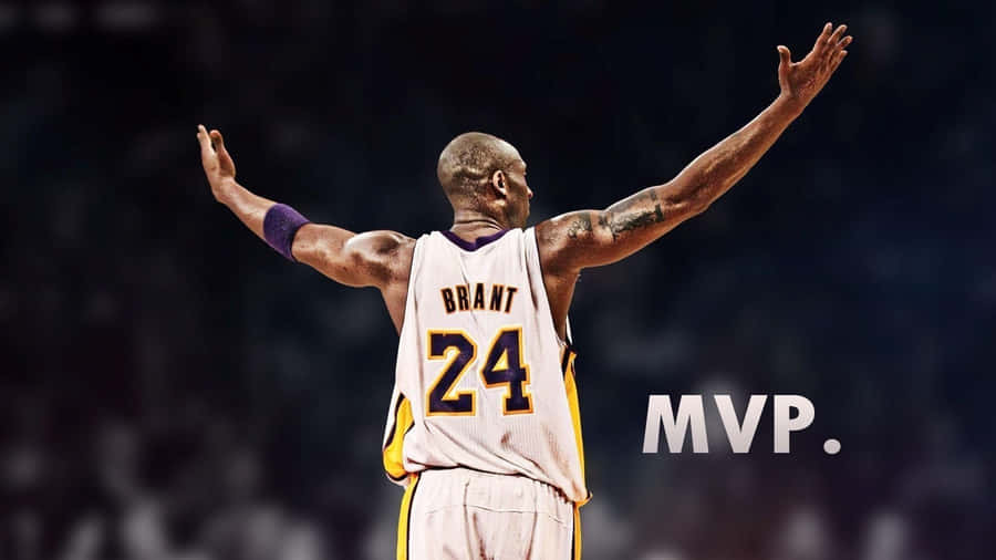 Kobe Bryant 24 Logo Celebrating Mvp Wallpaper