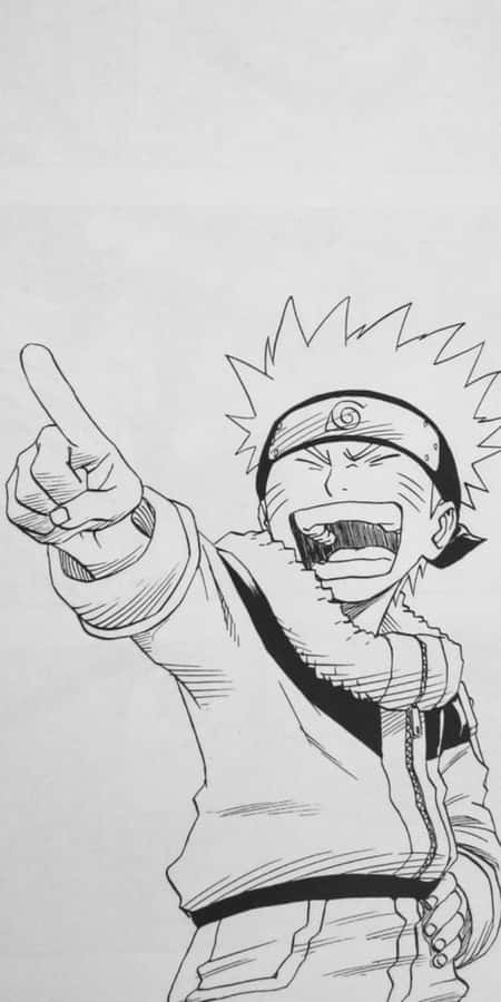 Laughing Naruto White Wallpaper