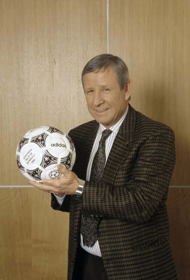 Legendary Footballerwith Adidas Ball Wallpaper