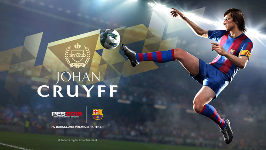 Legendary Johan Cruyff In Fc Barcelona Jersey Wallpaper