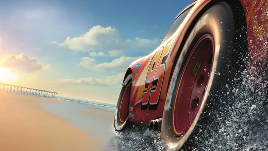 Lightning Mc Queen Beach Race_ Dual Monitor Wallpaper Wallpaper