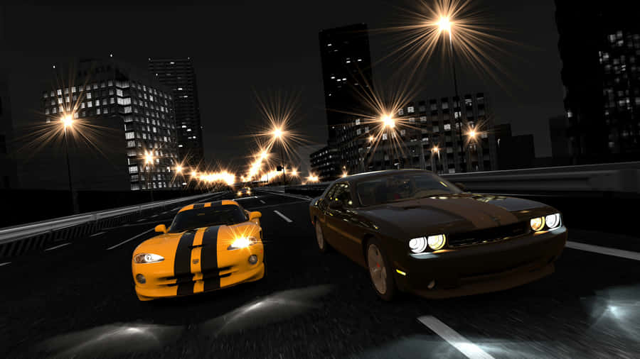 Live Car Racing Of Dodge Vipers Wallpaper