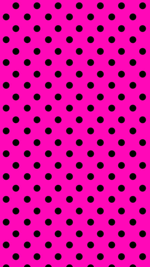 Lively Pink Polka Dot Pattern Wallpaper