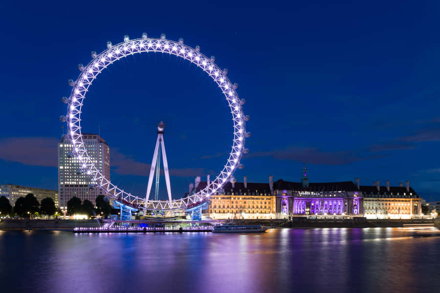London Eye Gleaming At Night Wallpaper