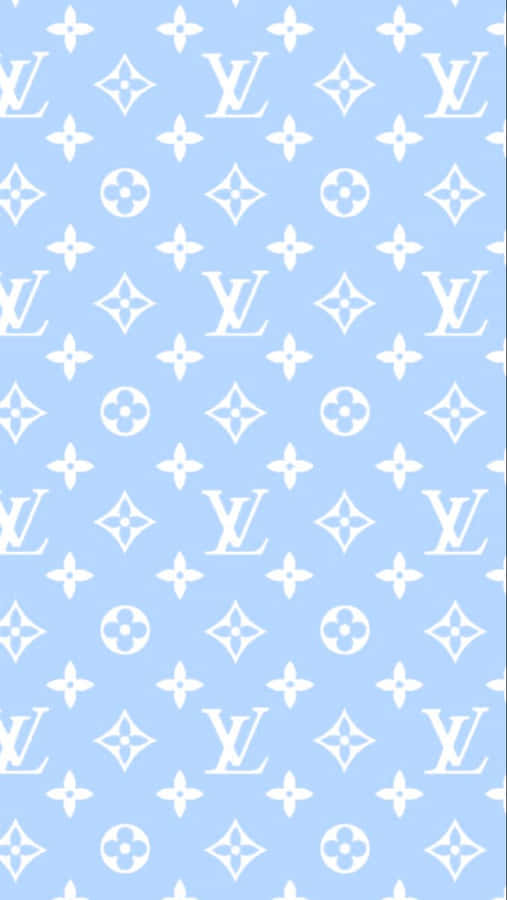 Louis Vuitton Monogram Pattern In Blue And White Wallpaper