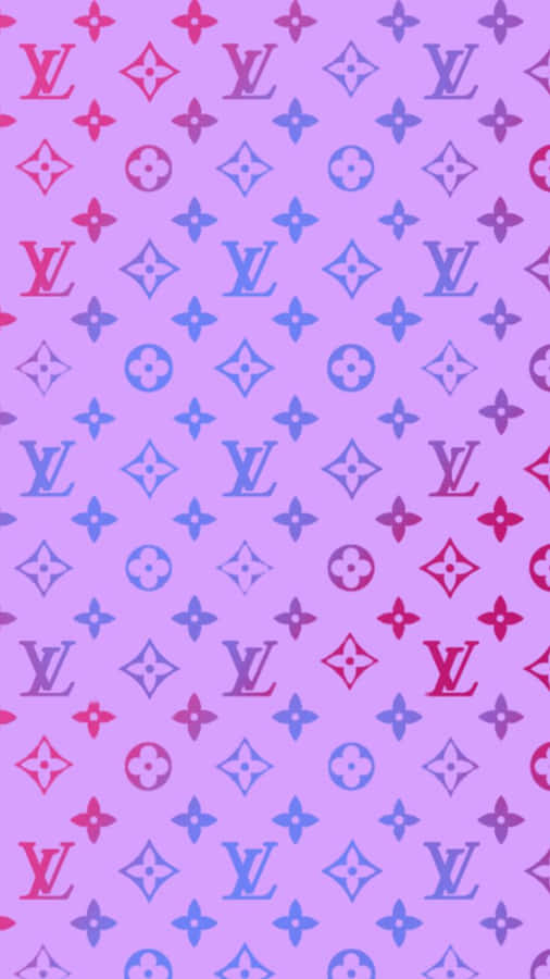 Louis Vuitton Pattern On Purple Background Wallpaper