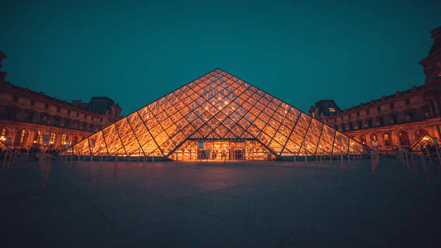 Louvre Museum Panoramic View Wallpaper