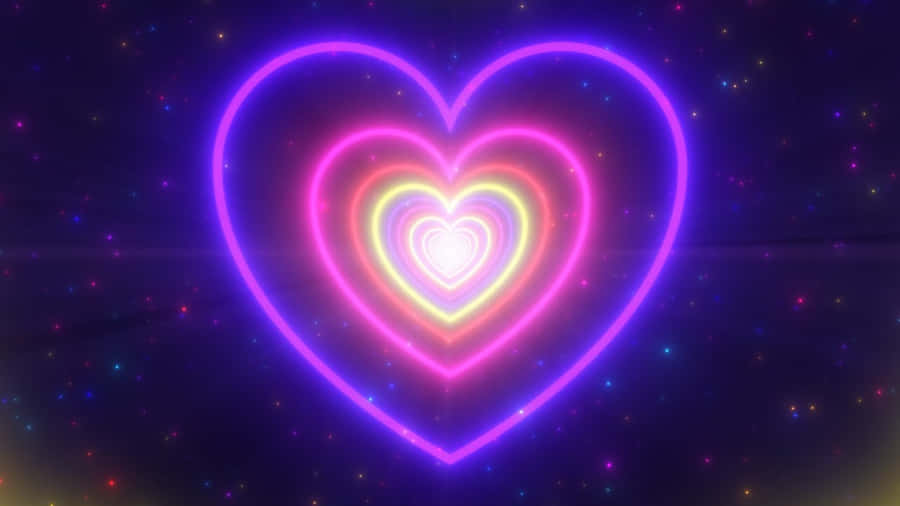 Love Is In The Air With Sparkly Pink Hearts Wallpaper