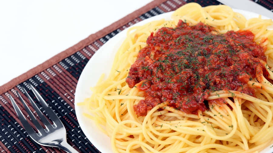 Lovely Plate Of Spaghetti Wallpaper