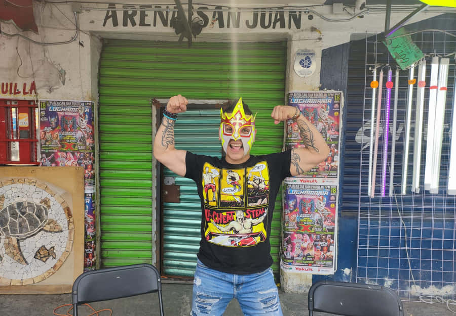 Luchador Pose Arena San Juan Wallpaper