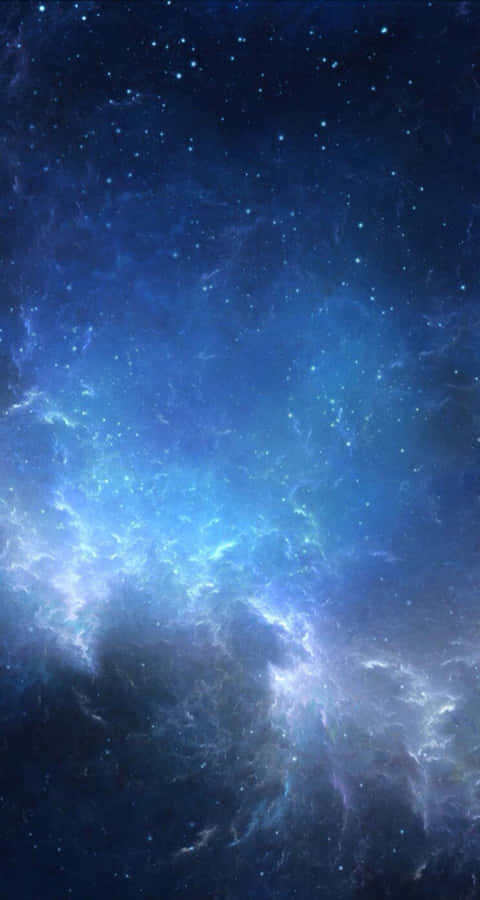 Luminescent Blue Nebula In Universe Iphone Wallpaper