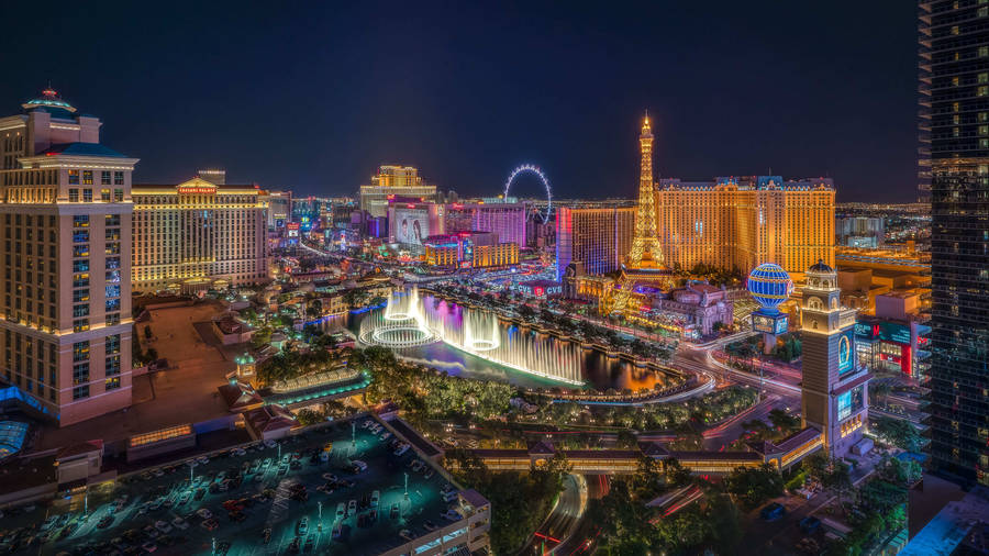 Magical Night City View Wallpaper