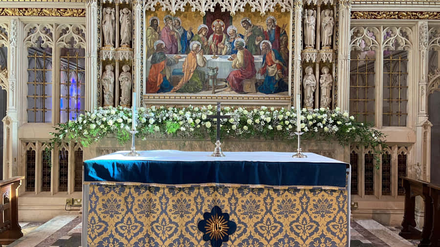 Majestic Altar At Saint Patrick's Cathedral Wallpaper