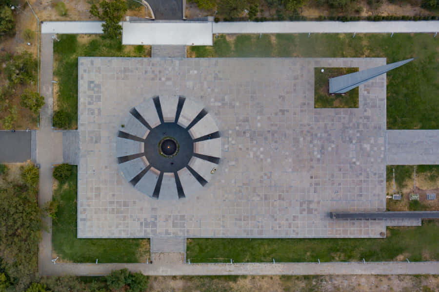 Majestic Bird's Eye View Of Armenian Genocide Memorial Wallpaper