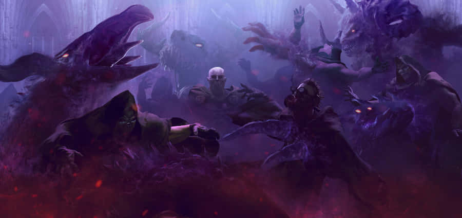 Majestic Purple Gothic Landscape Wallpaper