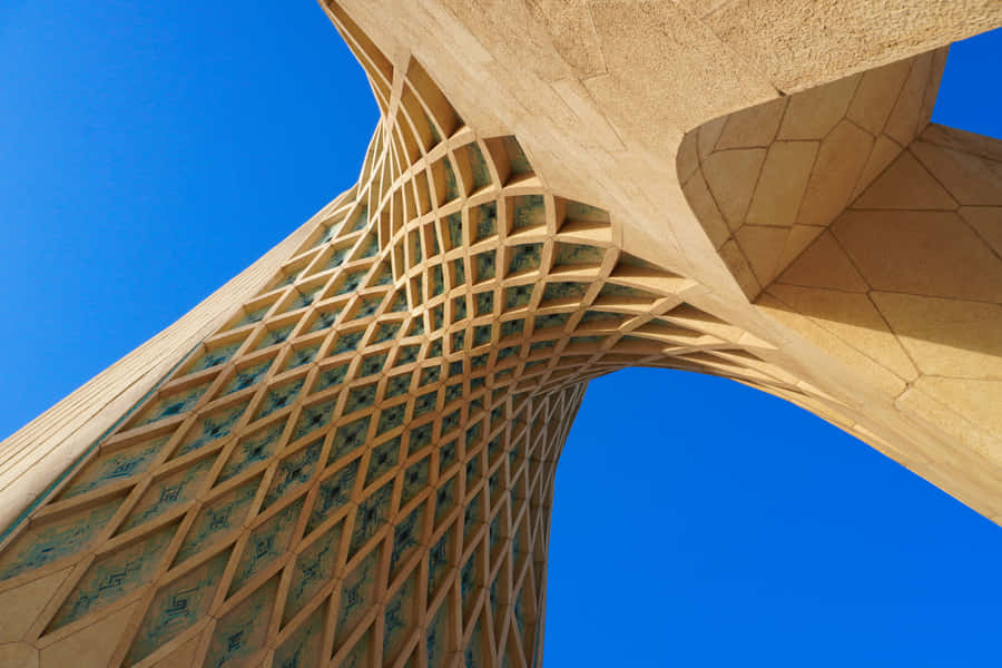 Majestic Underside View Of The Azadi Tower Wallpaper