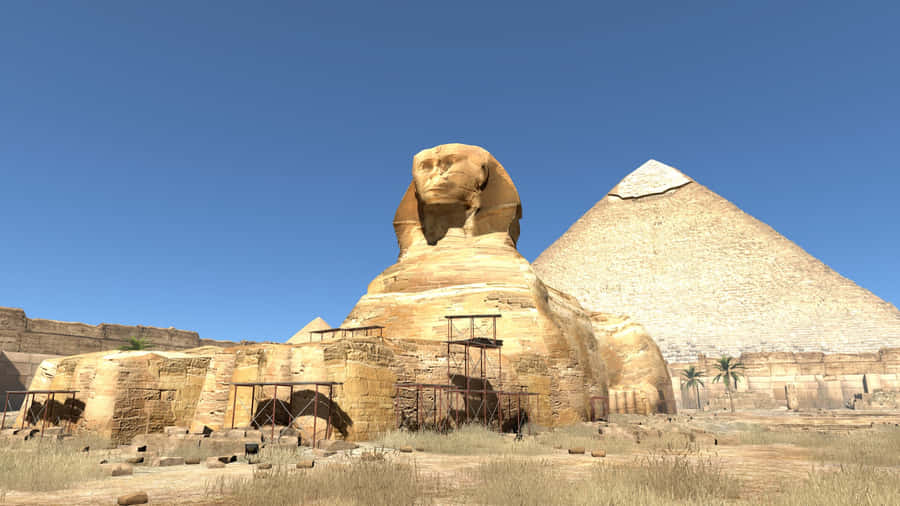 Majestic View Of The Great Sphinx In Egypt Wallpaper