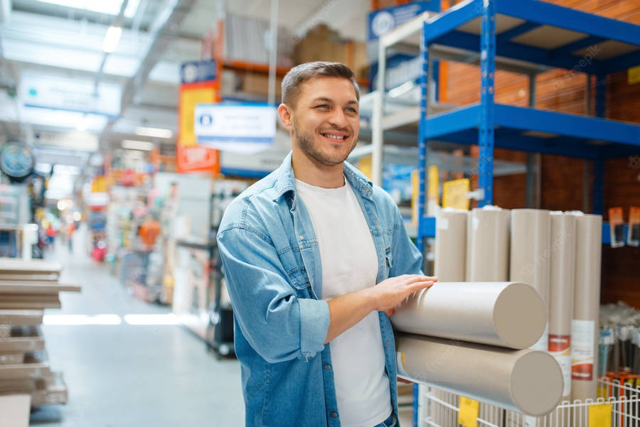 Man In Hardware Store Wallpaper