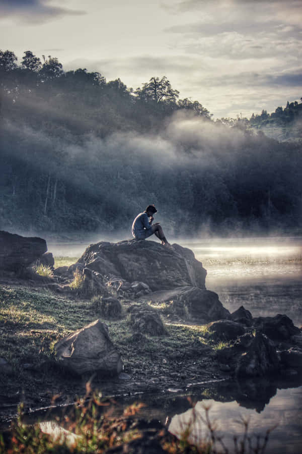Man Outdoors Depressed Pfp Wallpaper